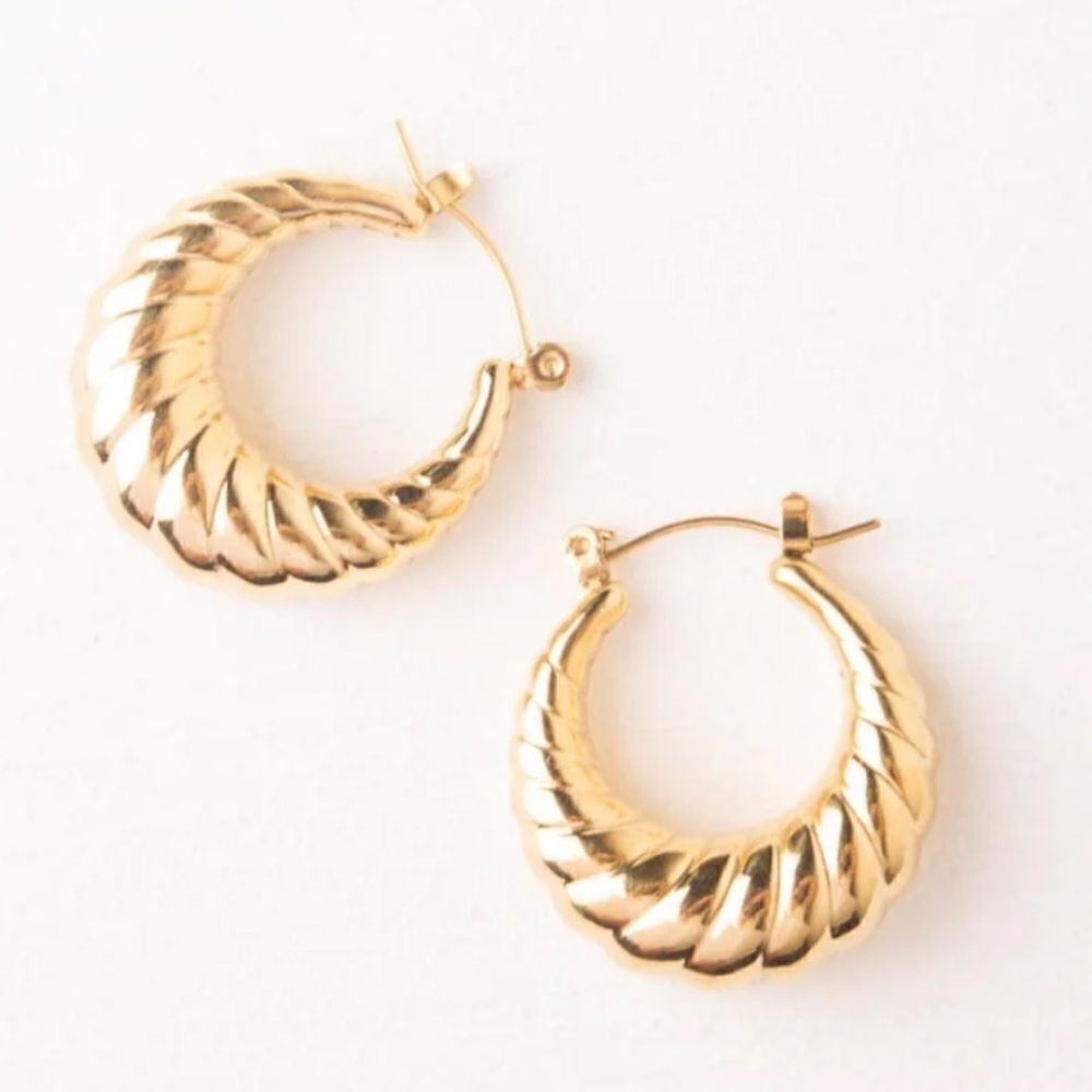 Gold hoop earrings #787